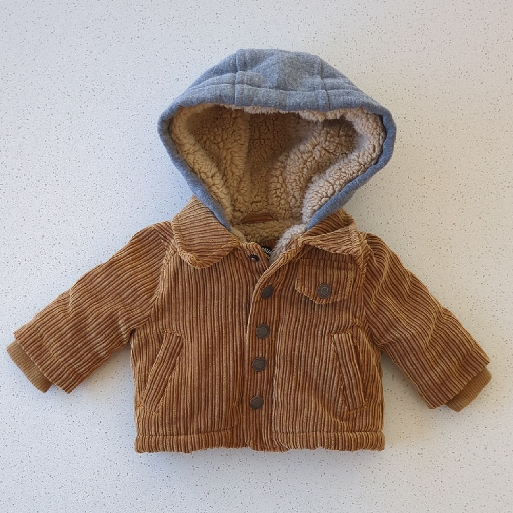 Urban Republic Brown Corduroy Jacket with Gray Hood